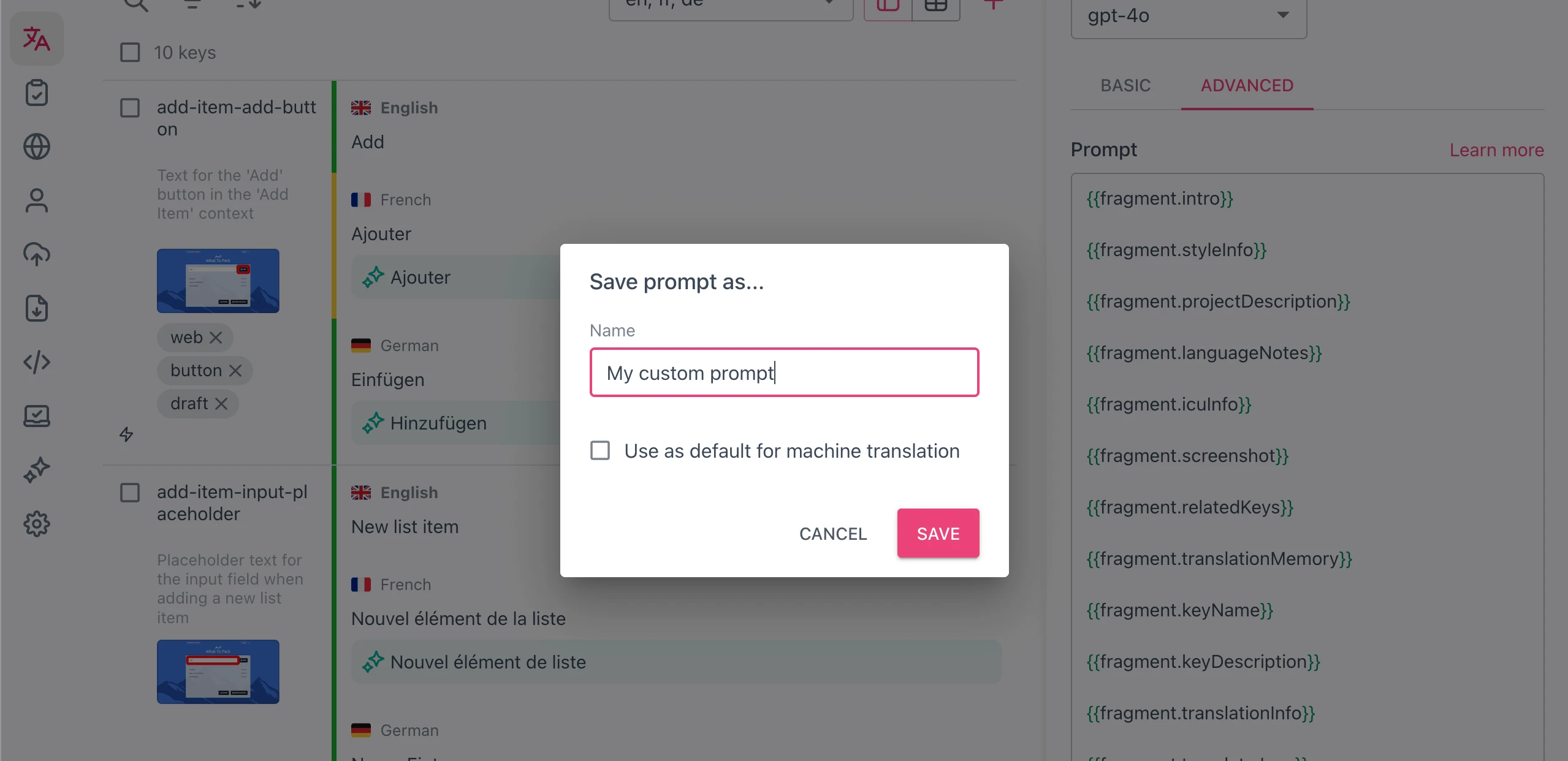 Providing project description
